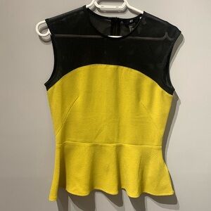 H&M Chartreuse And Mesh Top
